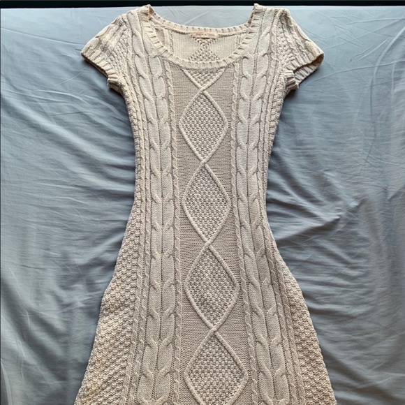 Pink Rose Dresses & Skirts - Cream short sleeve sweater dress
